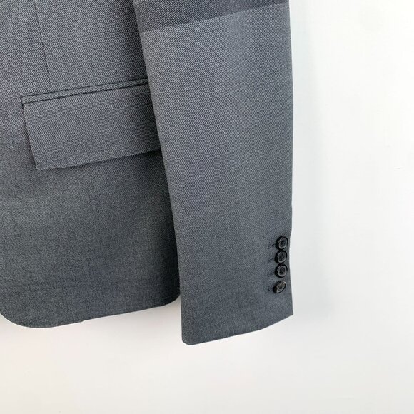 CM0373 Thom Browne Gray Wool Blazer With 4-Bar Stripe - Picture 4 of 7